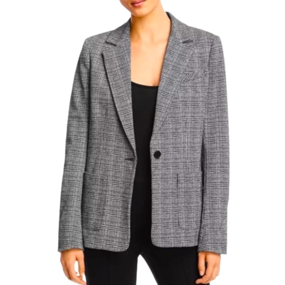 Bailey 44 NWT Linden Plaid Blazer Size 4 Houndstooth Print padded shoulders